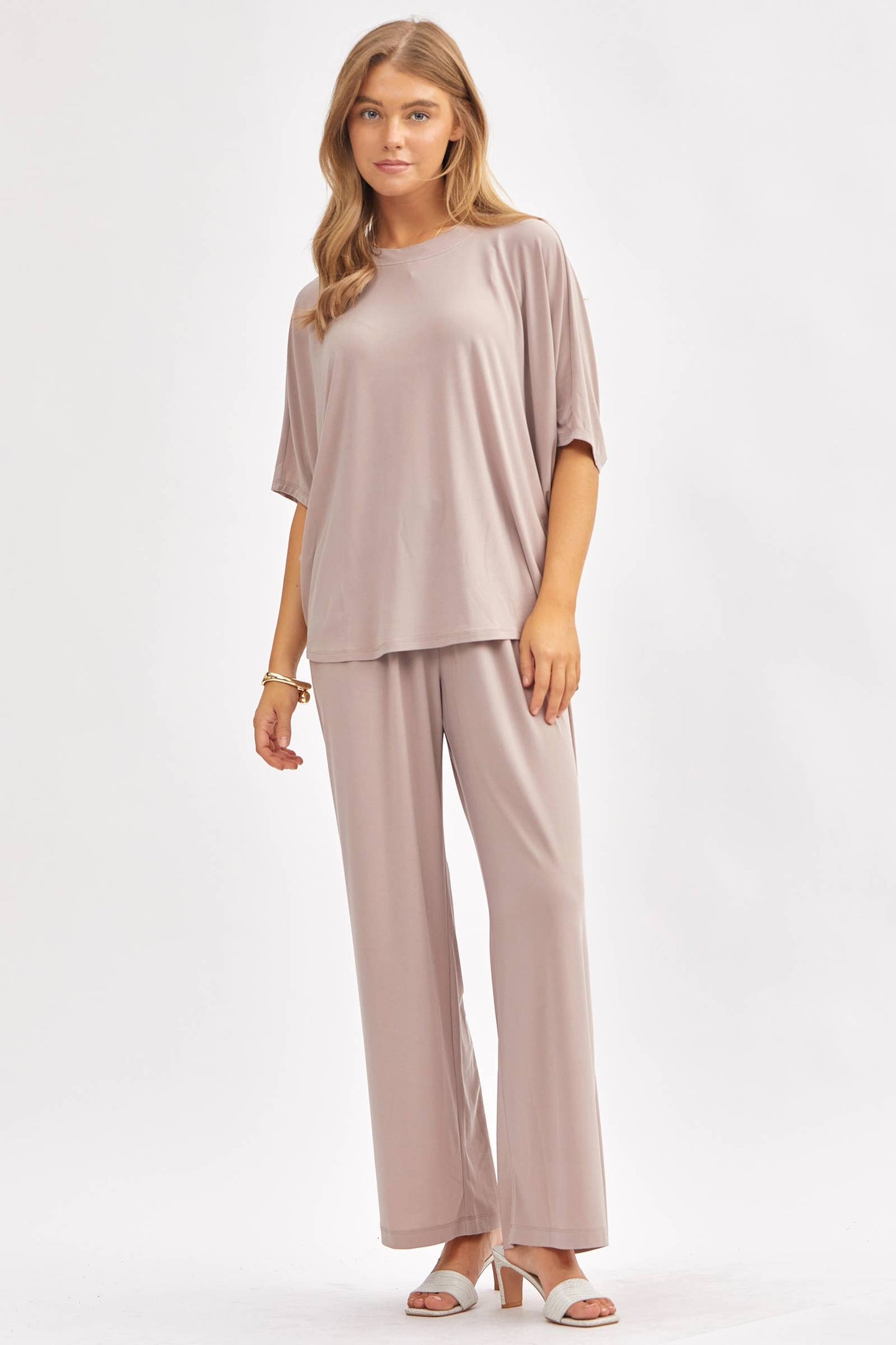 Flowy Top + Wide Leg Set TRVSET-COASTAL: Black / S