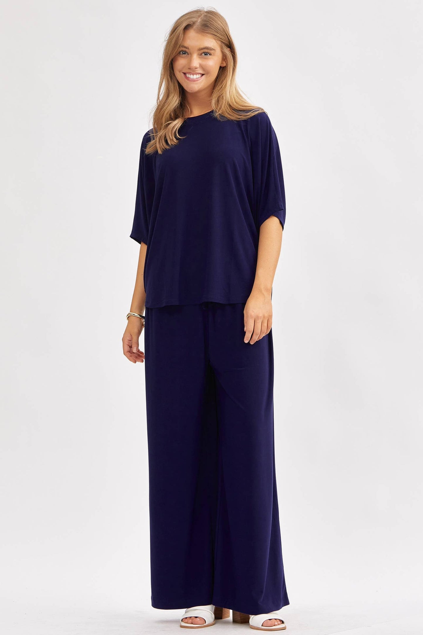 Flowy Top + Wide Leg Set TRVSET-COASTAL: Black / S