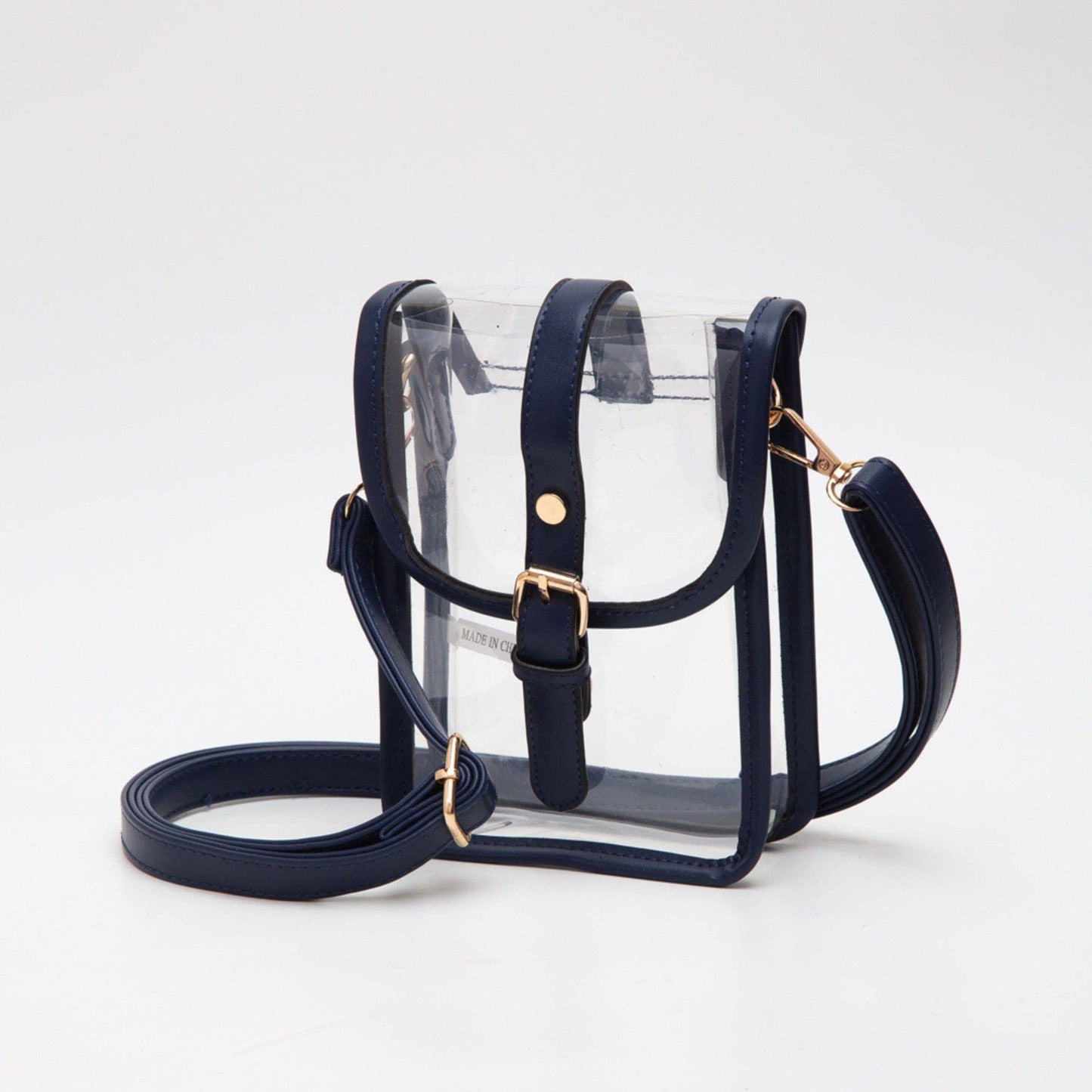 TG10608 Game Day Clear Buckle Strap Mini Crossbody Bag: White