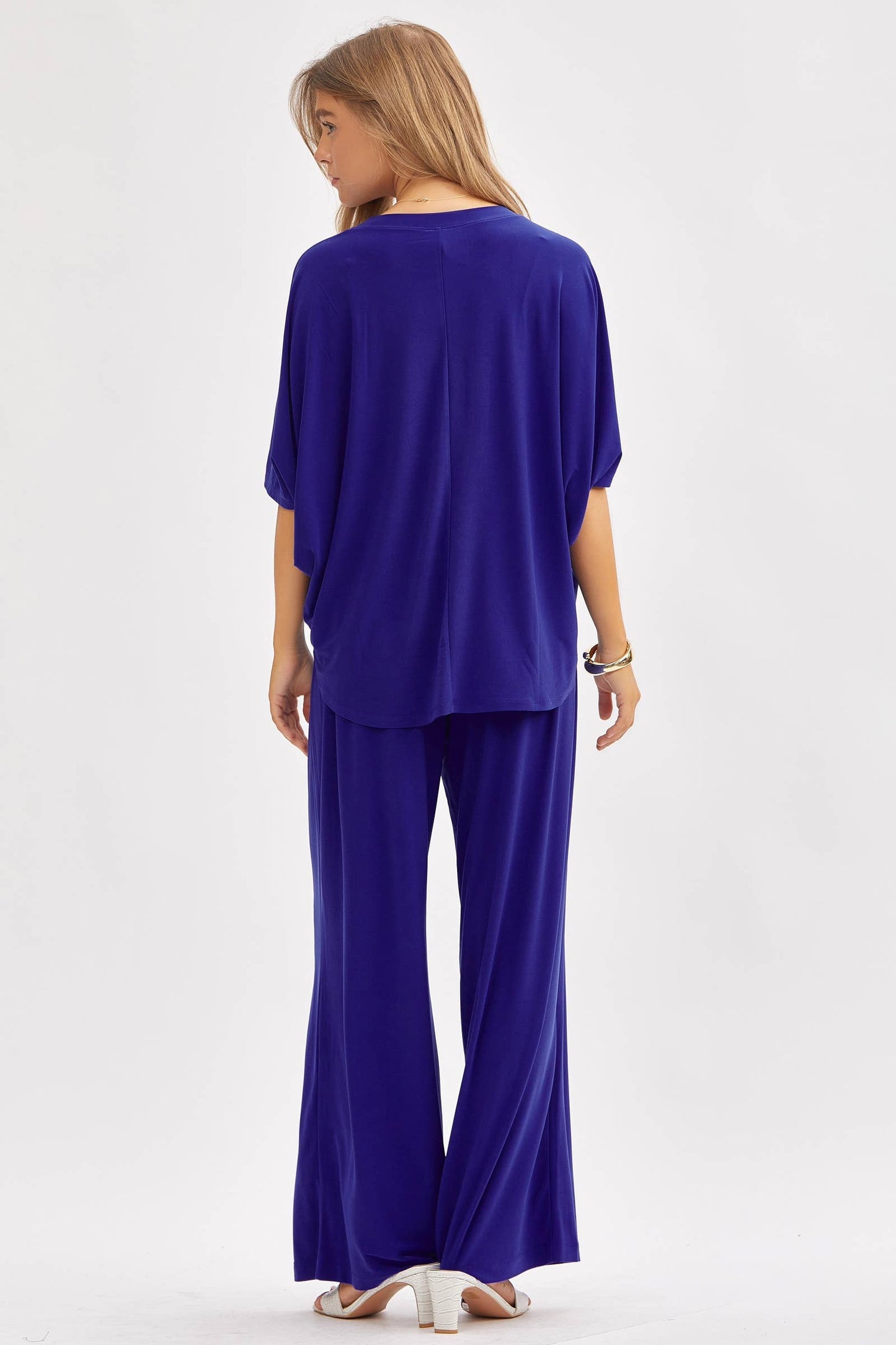 Flowy Top + Wide Leg Set TRVSET-COASTAL: Black / S