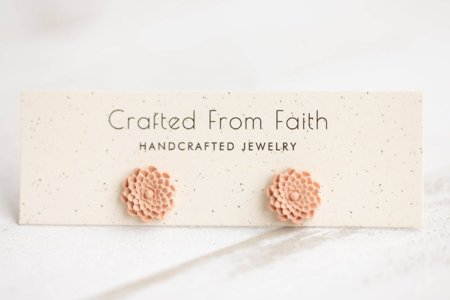 Embossed Floral Studs: Rose - Dusty Lavendar