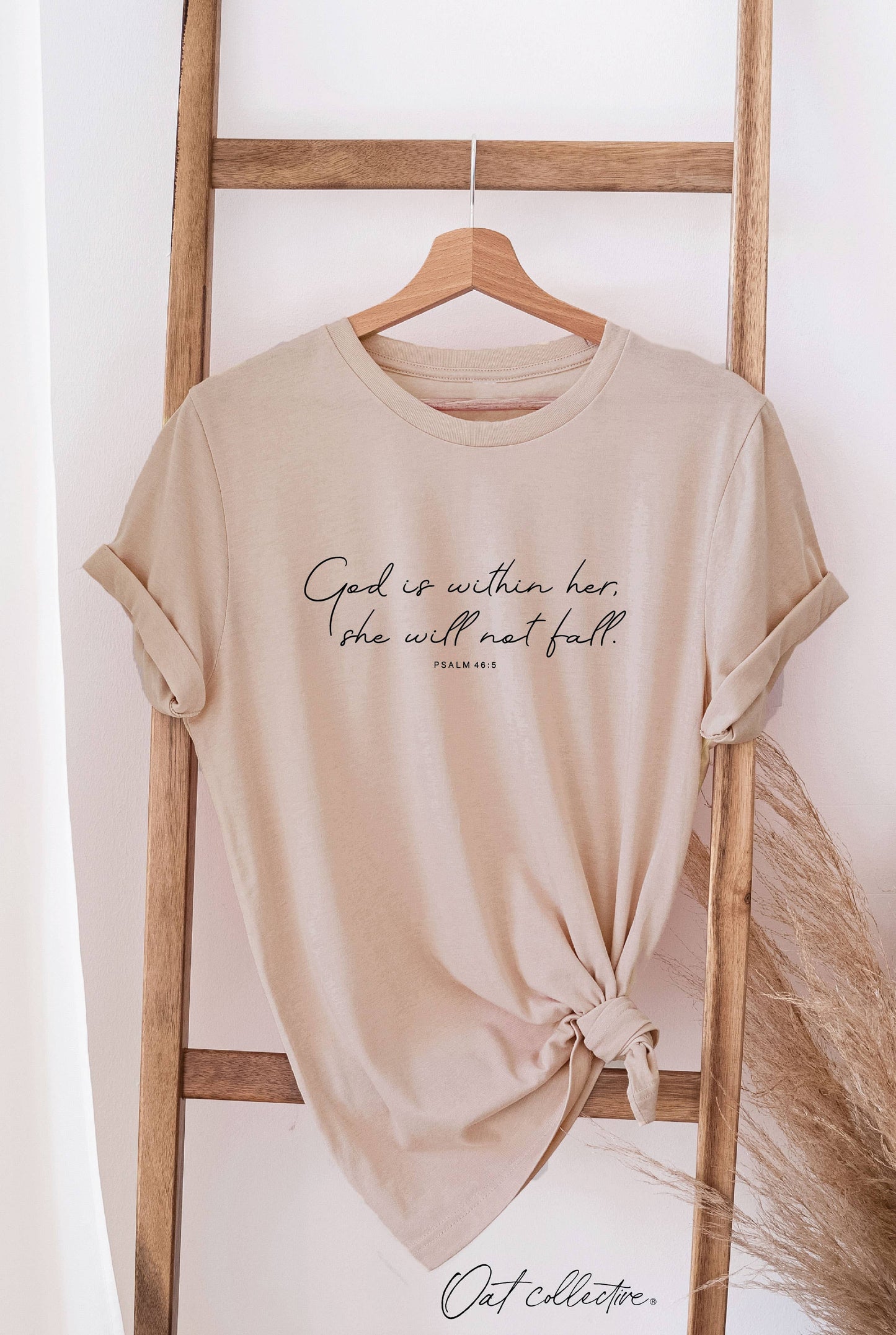 GOD IS WITHIN HER Graphic T-shirt: HEATHER MUAVE / XL