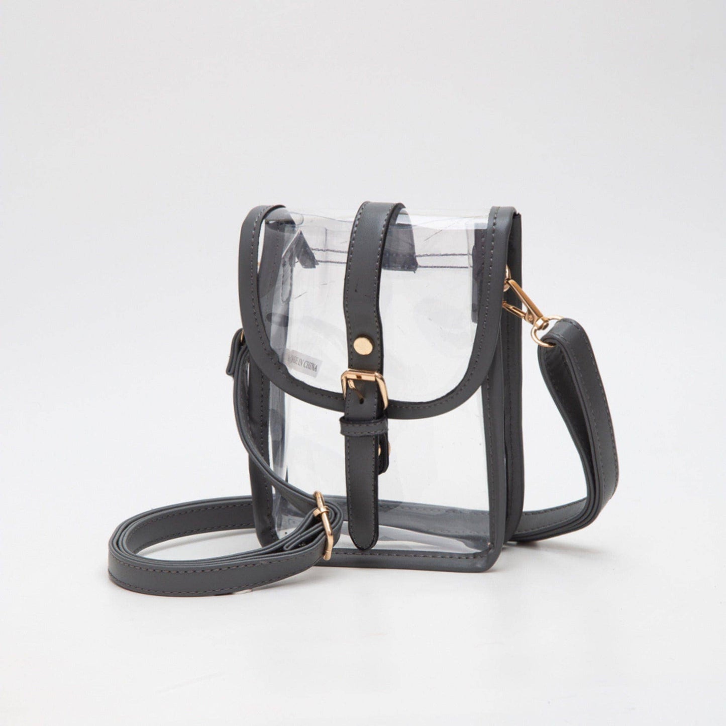 TG10608 Game Day Clear Buckle Strap Mini Crossbody Bag: White