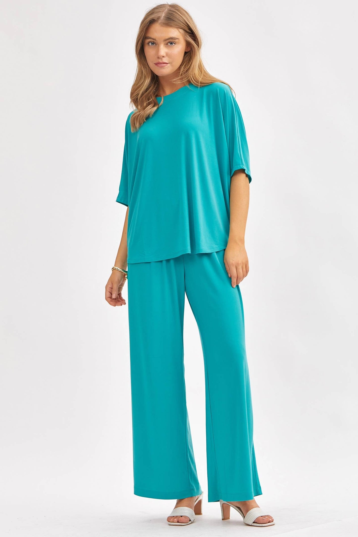 Flowy Top + Wide Leg Set TRVSET-COASTAL: Black / S