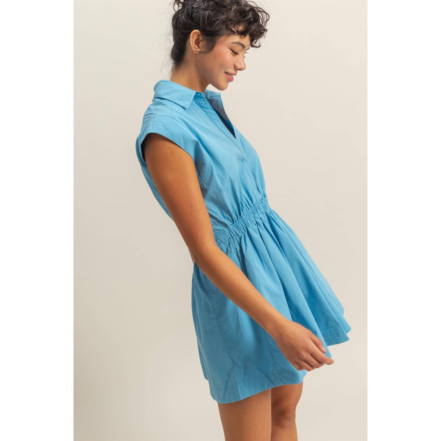 DZ25C151-Flirty Collared Mini Dress: TOMATO / S-M-L(2-2-2)