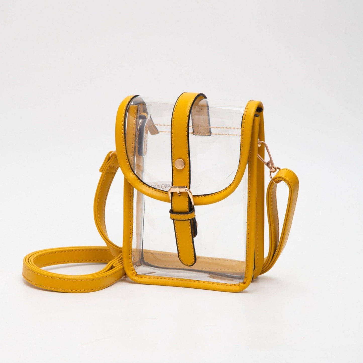 TG10608 Game Day Clear Buckle Strap Mini Crossbody Bag: White