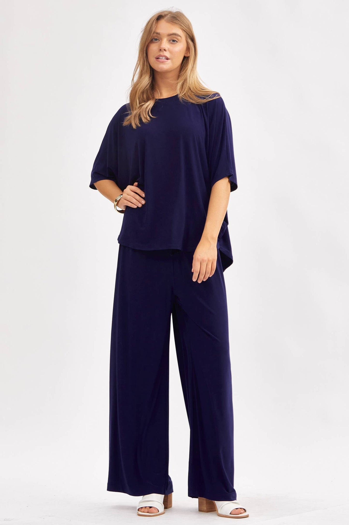 Flowy Top + Wide Leg Set TRVSET-COASTAL: Black / S