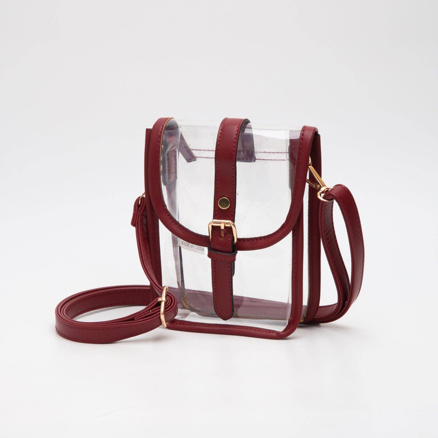 TG10608 Game Day Clear Buckle Strap Mini Crossbody Bag: White