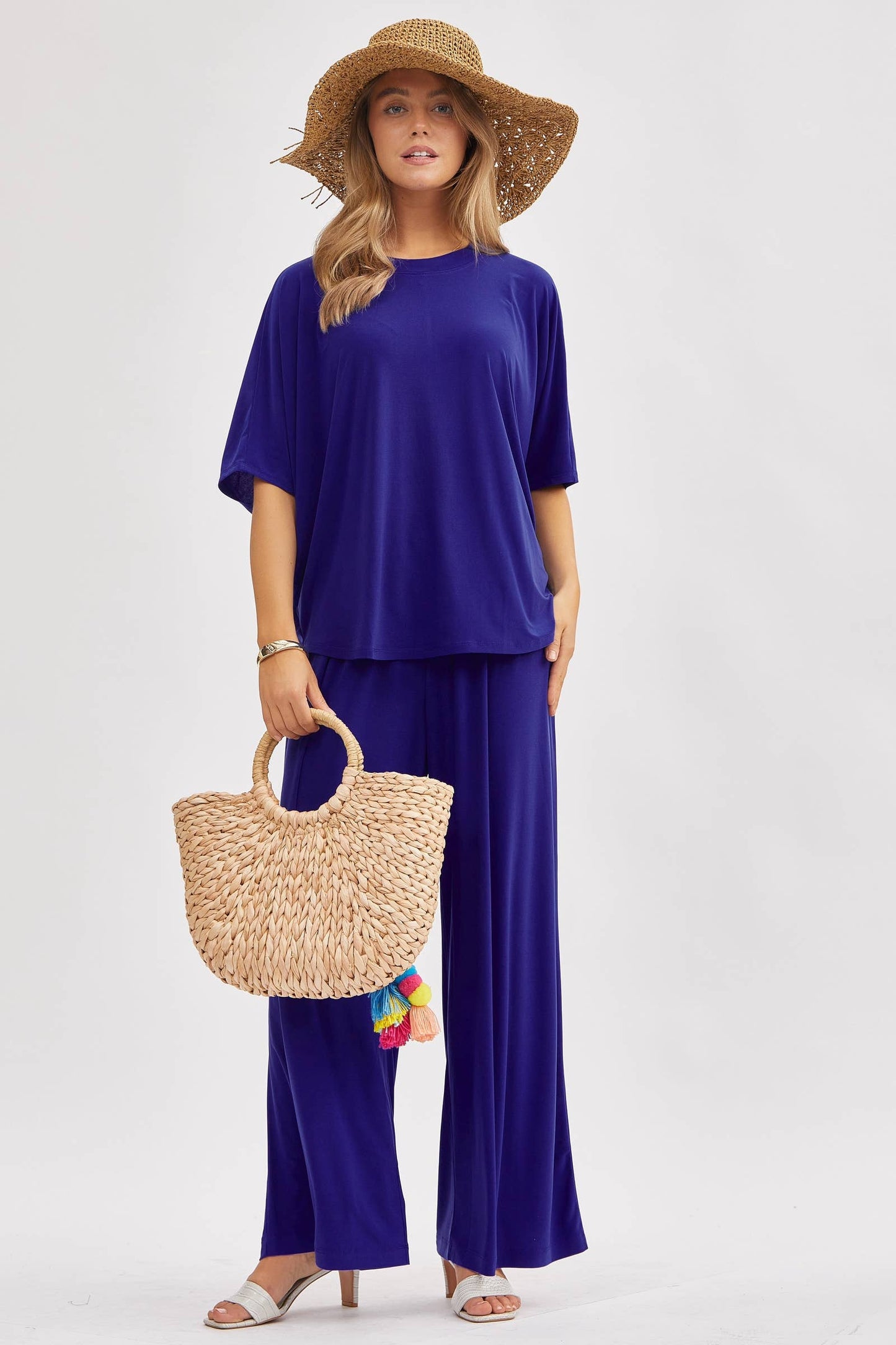 Flowy Top + Wide Leg Set TRVSET-COASTAL: Black / S