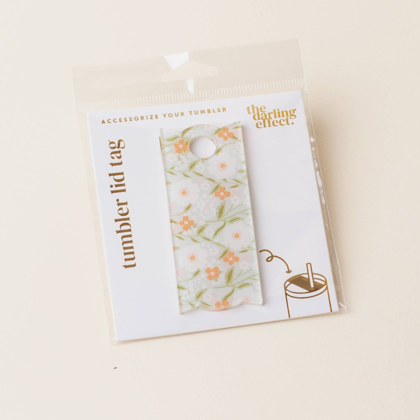 Tumbler Lid Tag-Floral Haven Sage