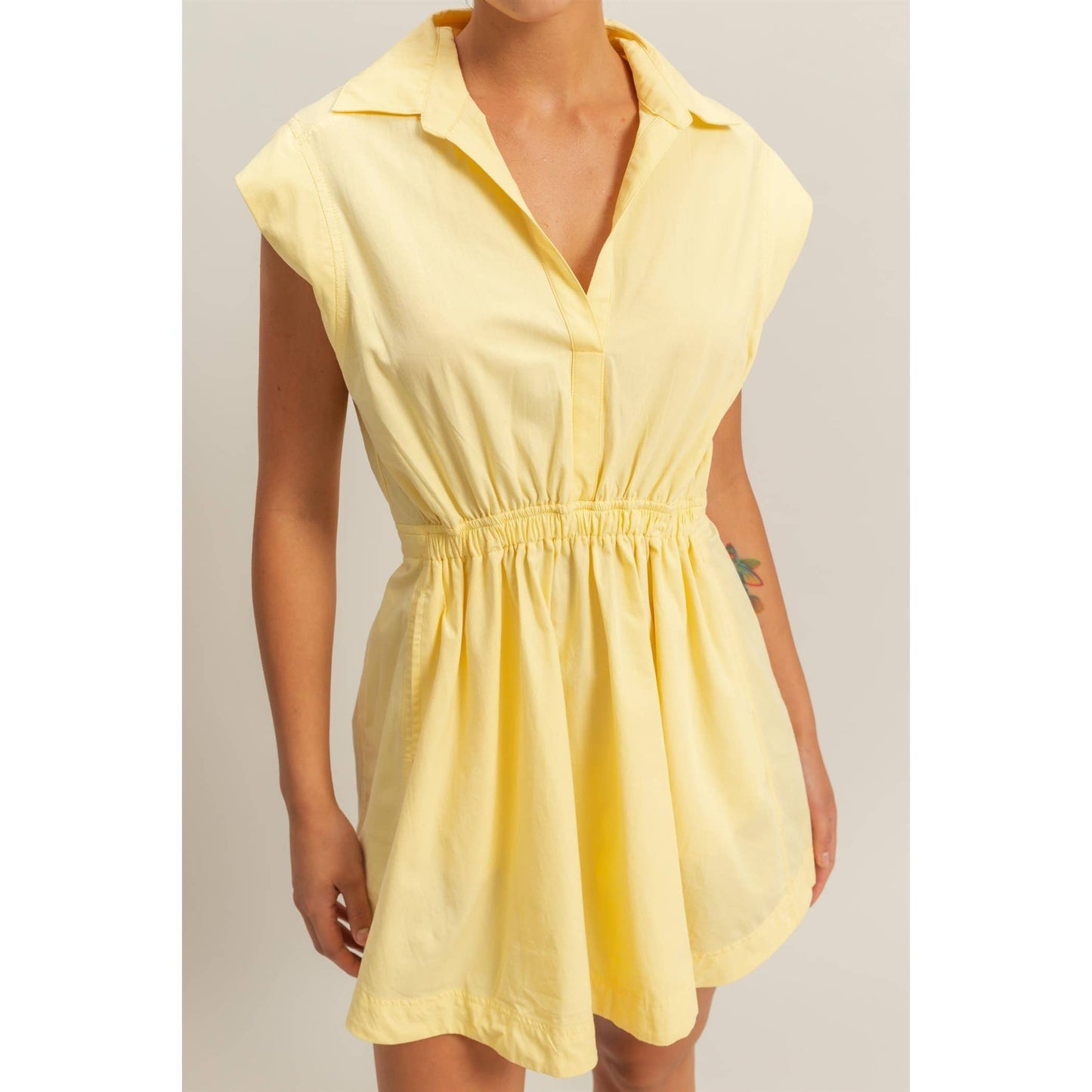 DZ25C151-Flirty Collared Mini Dress: TOMATO / S-M-L(2-2-2)