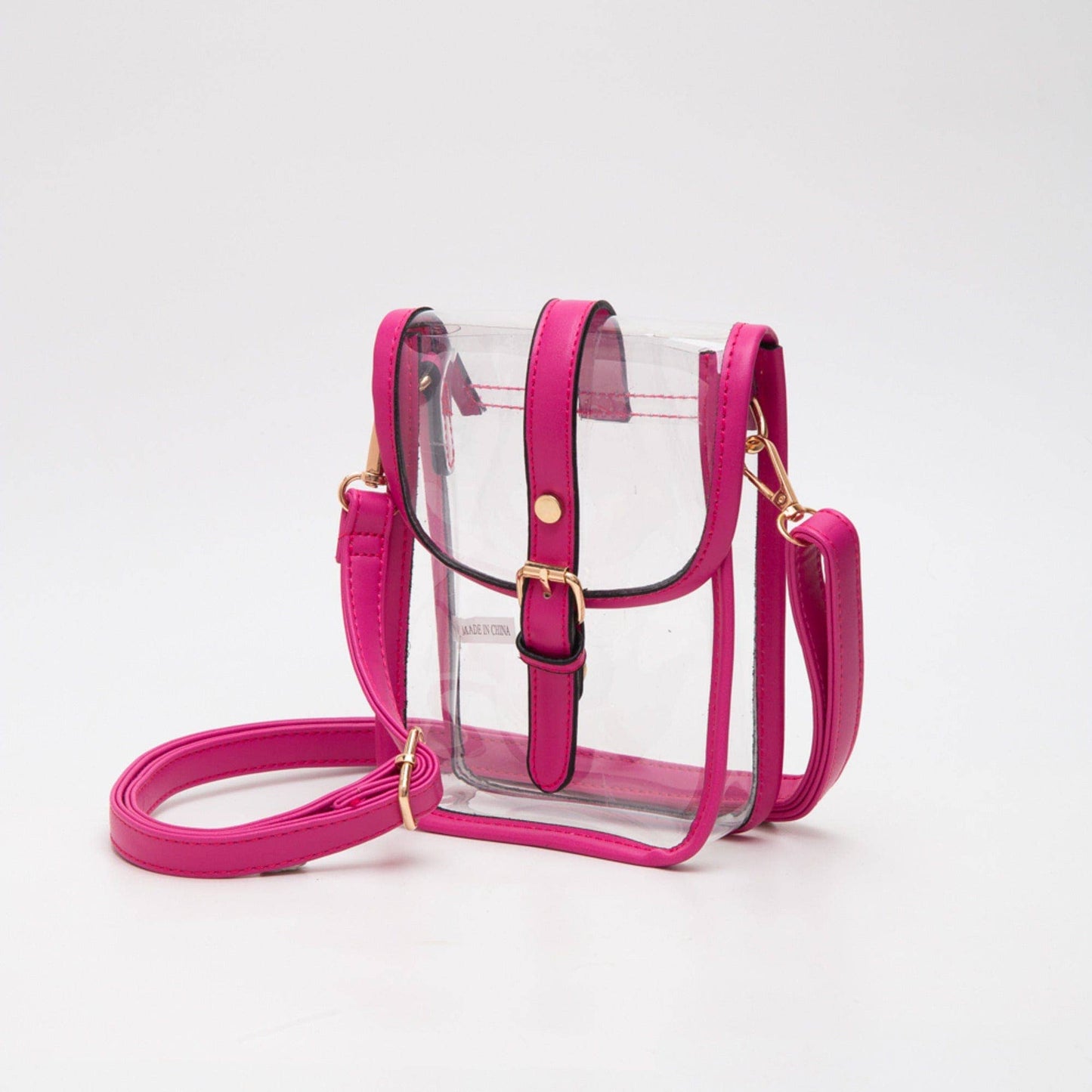 TG10608 Game Day Clear Buckle Strap Mini Crossbody Bag: White