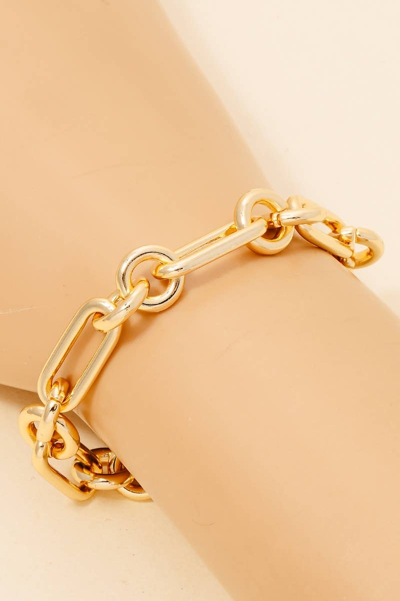 Gold Dipped Chain Link Bracelet: GOLD