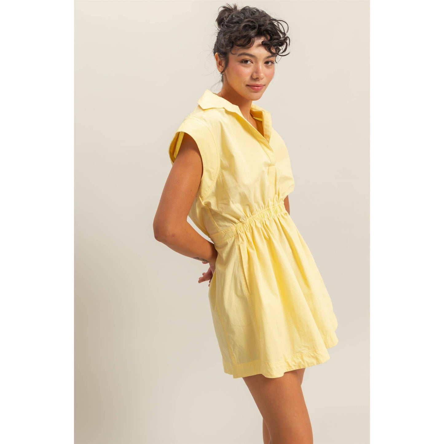 DZ25C151-Flirty Collared Mini Dress: TOMATO / S-M-L(2-2-2)