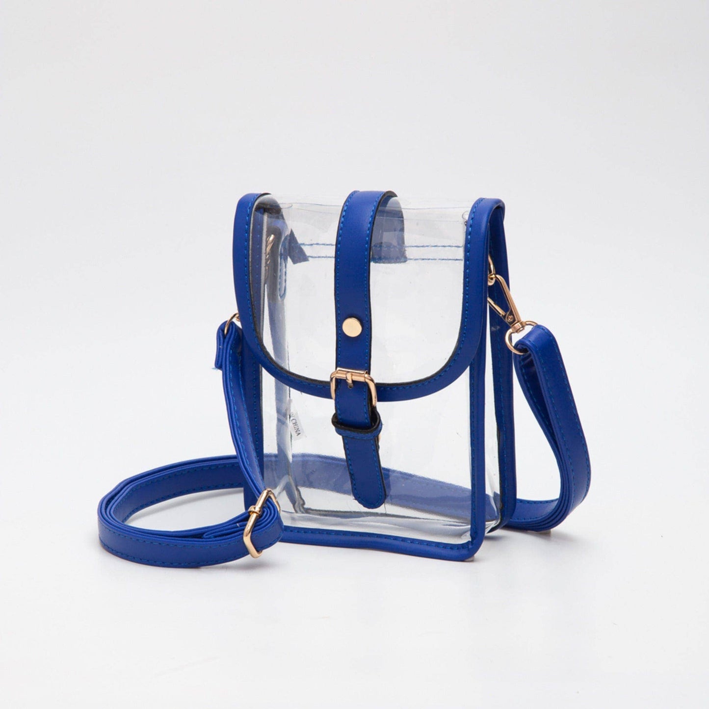 TG10608 Game Day Clear Buckle Strap Mini Crossbody Bag: White
