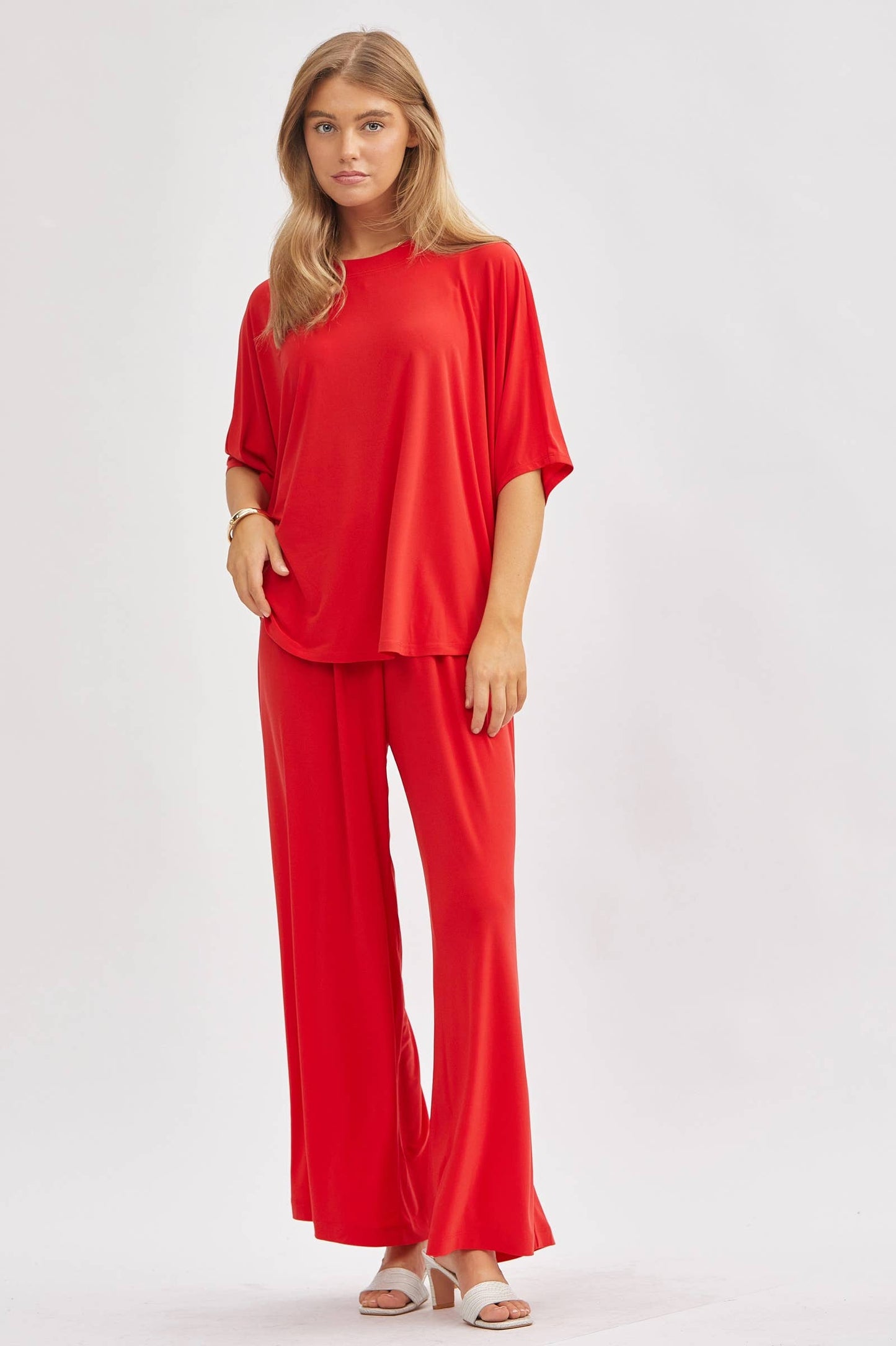 Flowy Top + Wide Leg Set TRVSET-COASTAL: Black / S