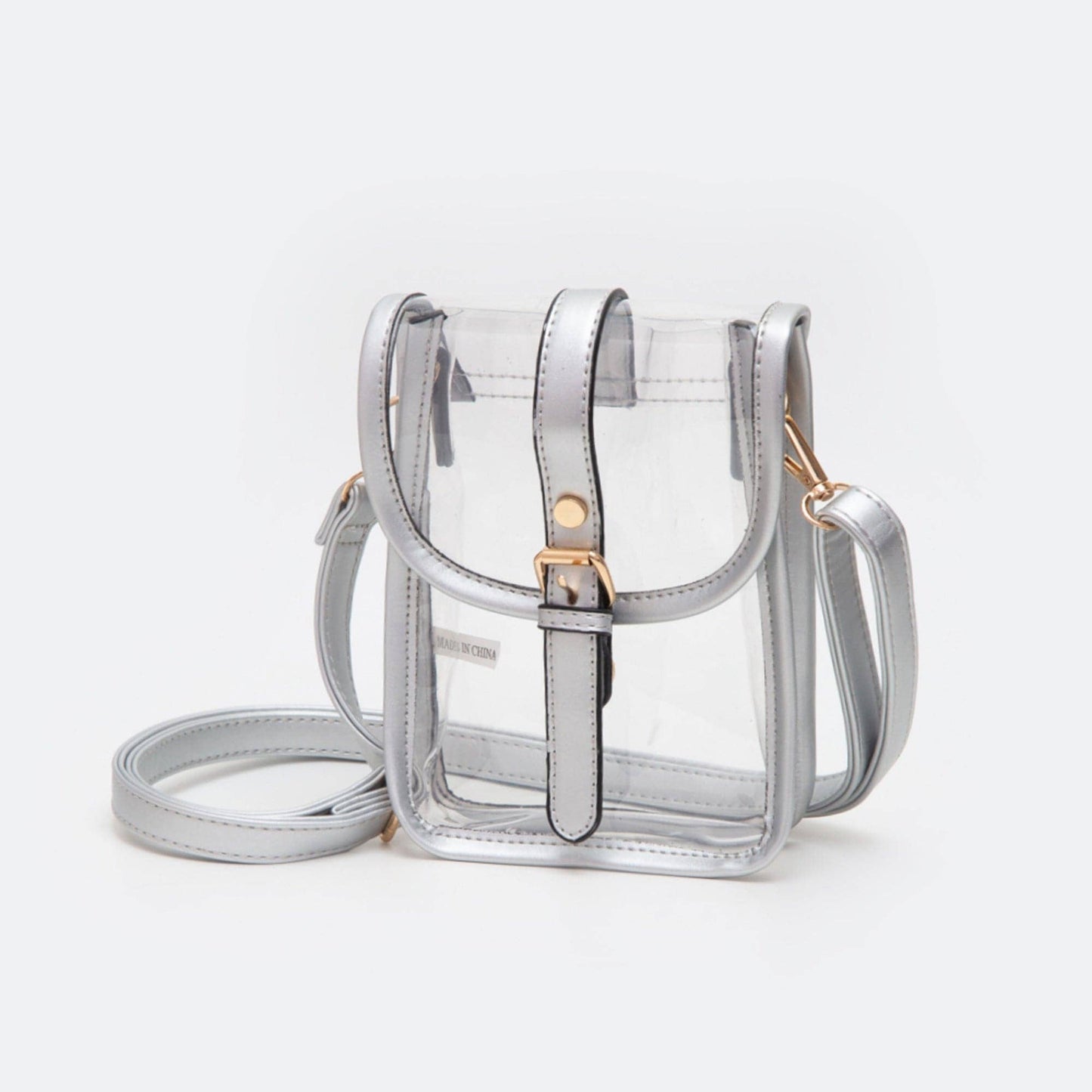 TG10608 Game Day Clear Buckle Strap Mini Crossbody Bag: White