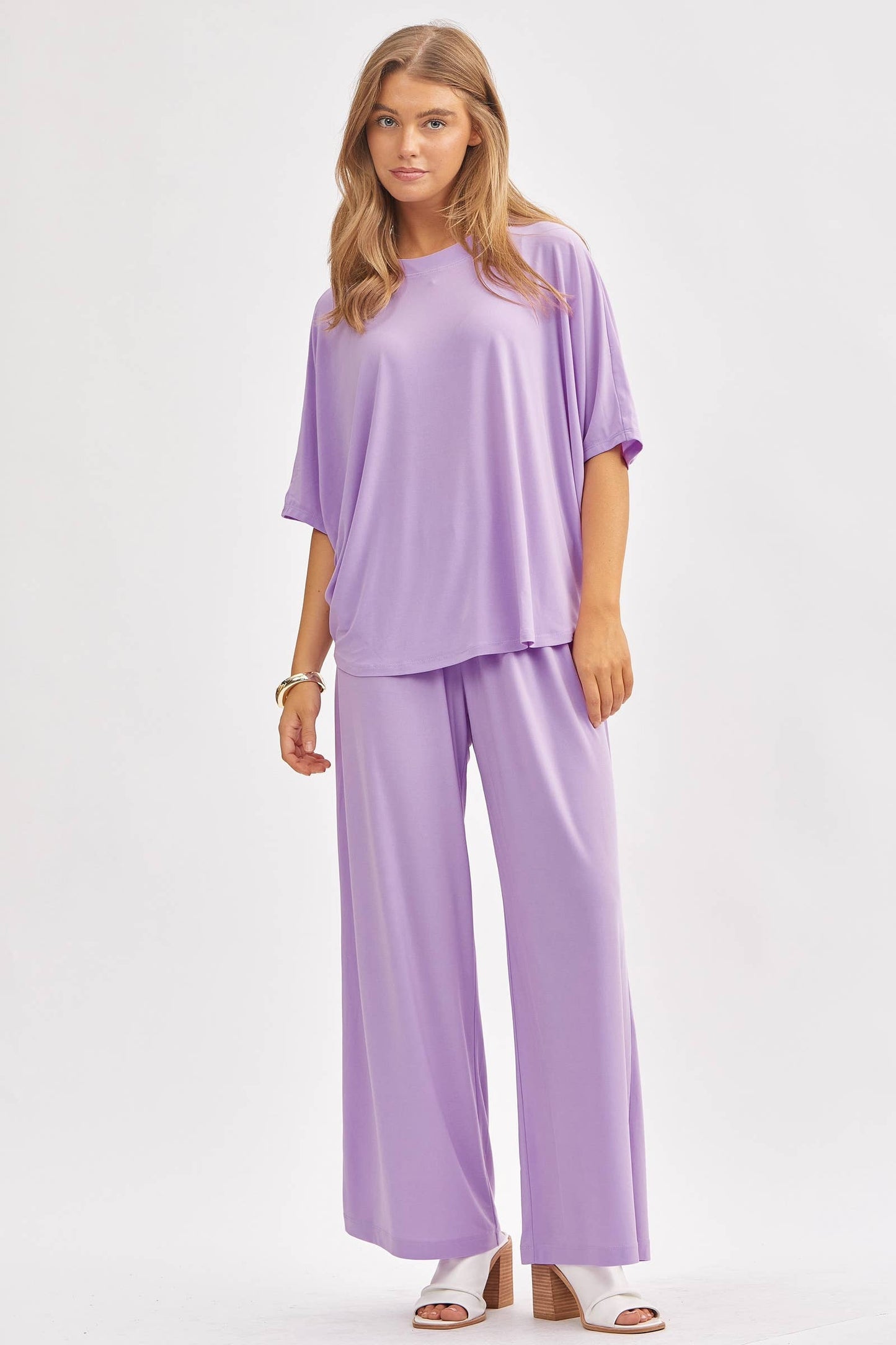 Flowy Top + Wide Leg Set TRVSET-COASTAL: Black / S