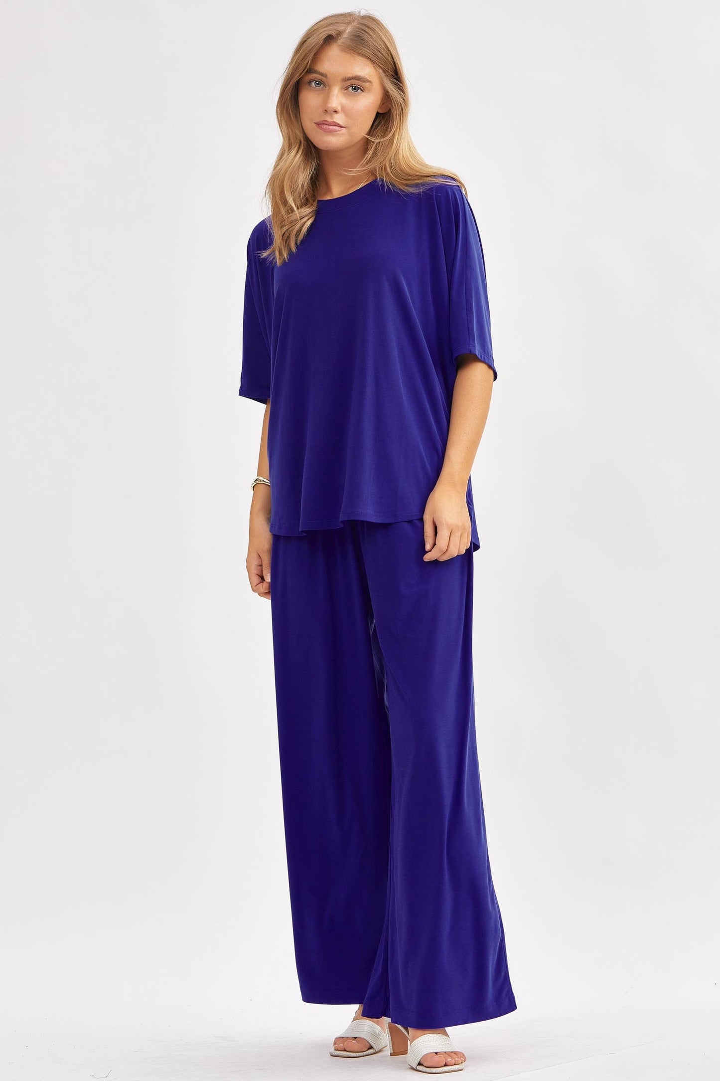 Flowy Top + Wide Leg Set TRVSET-COASTAL: Black / S