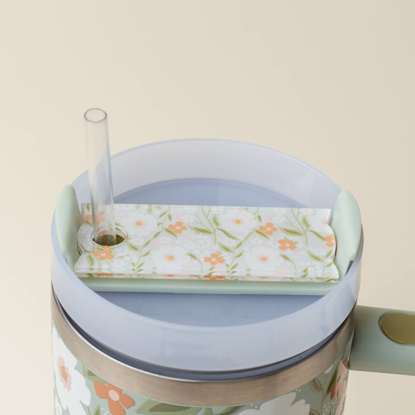 Tumbler Lid Tag-Floral Haven Sage