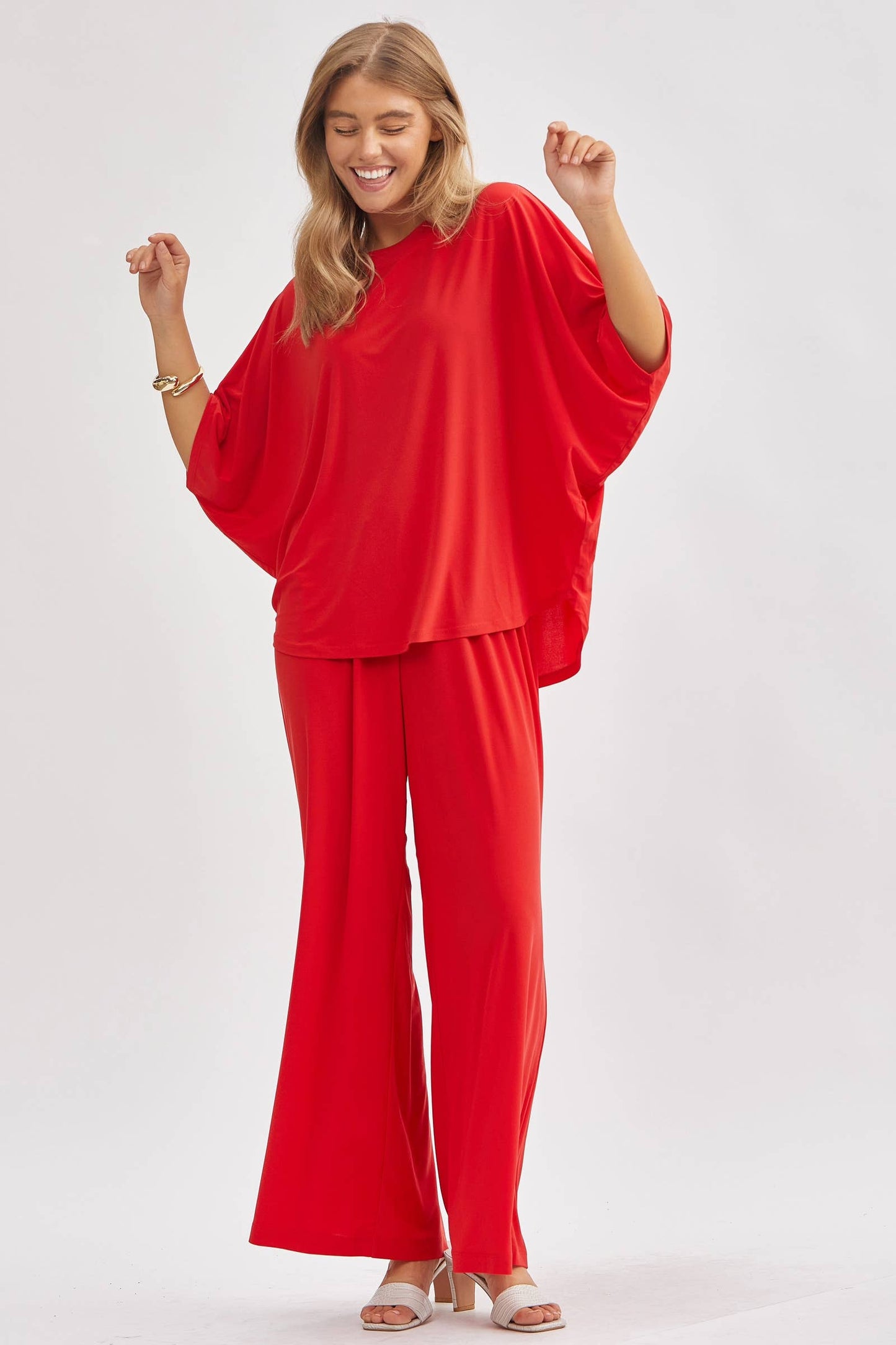 Flowy Top + Wide Leg Set TRVSET-COASTAL: Black / S