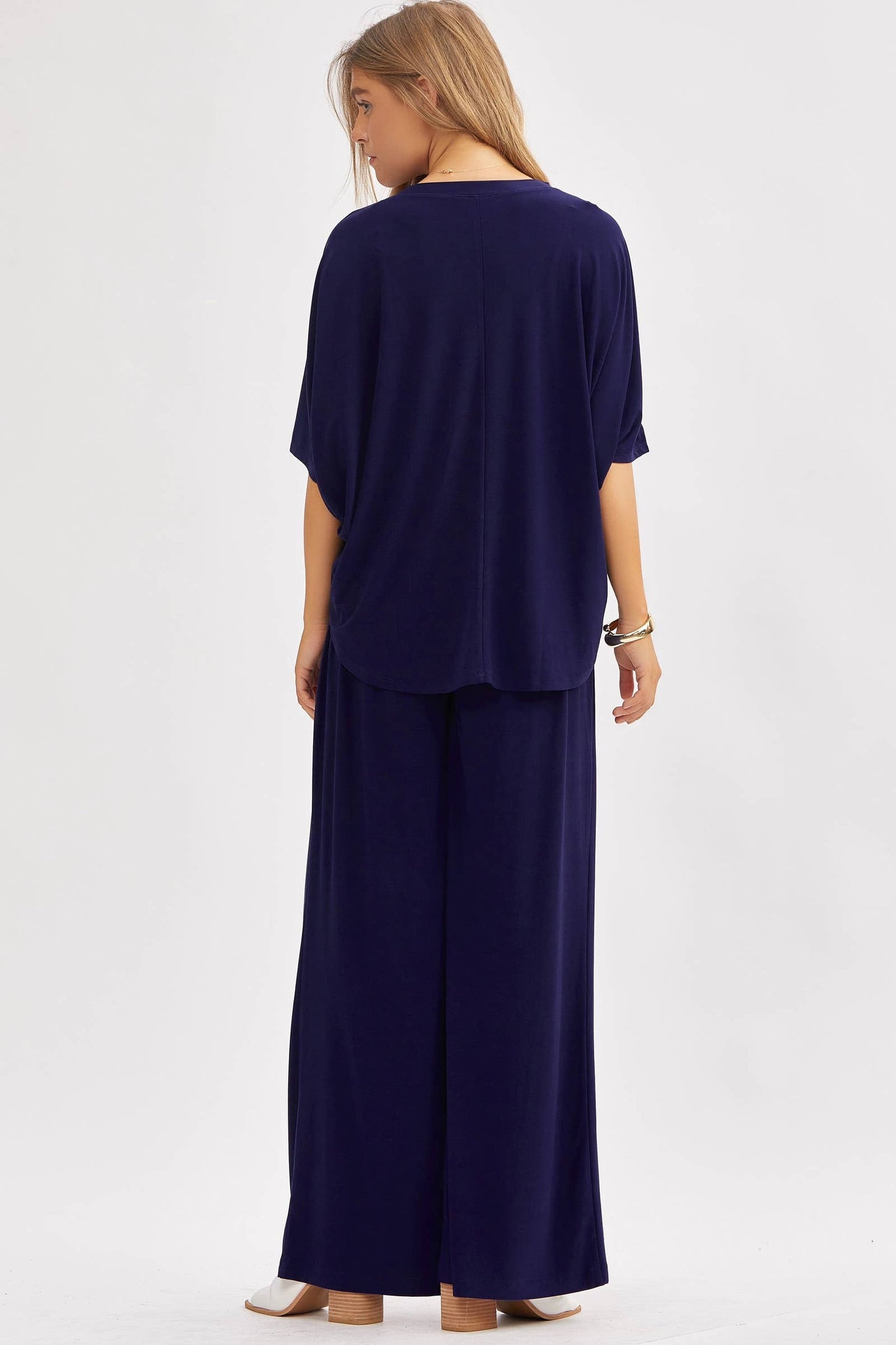 Flowy Top + Wide Leg Set TRVSET-COASTAL: Black / S