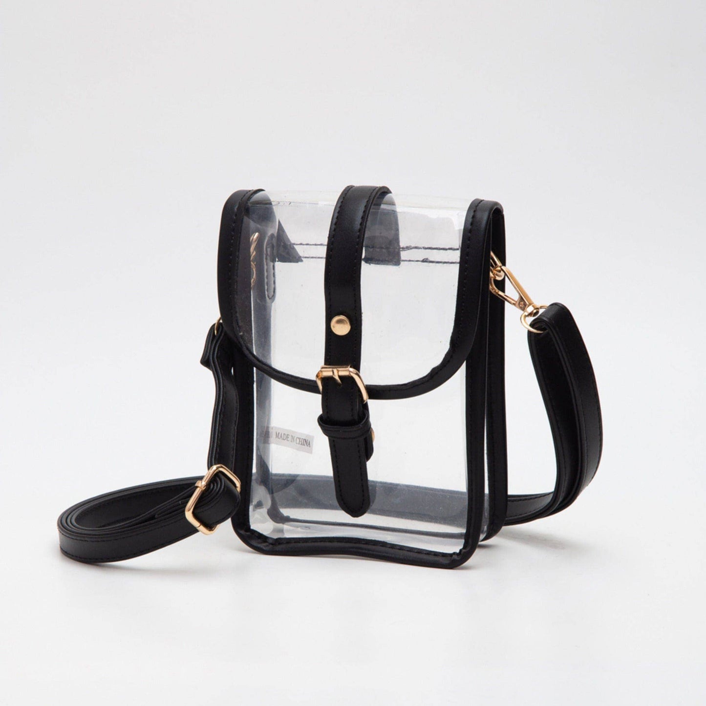 TG10608 Game Day Clear Buckle Strap Mini Crossbody Bag: White