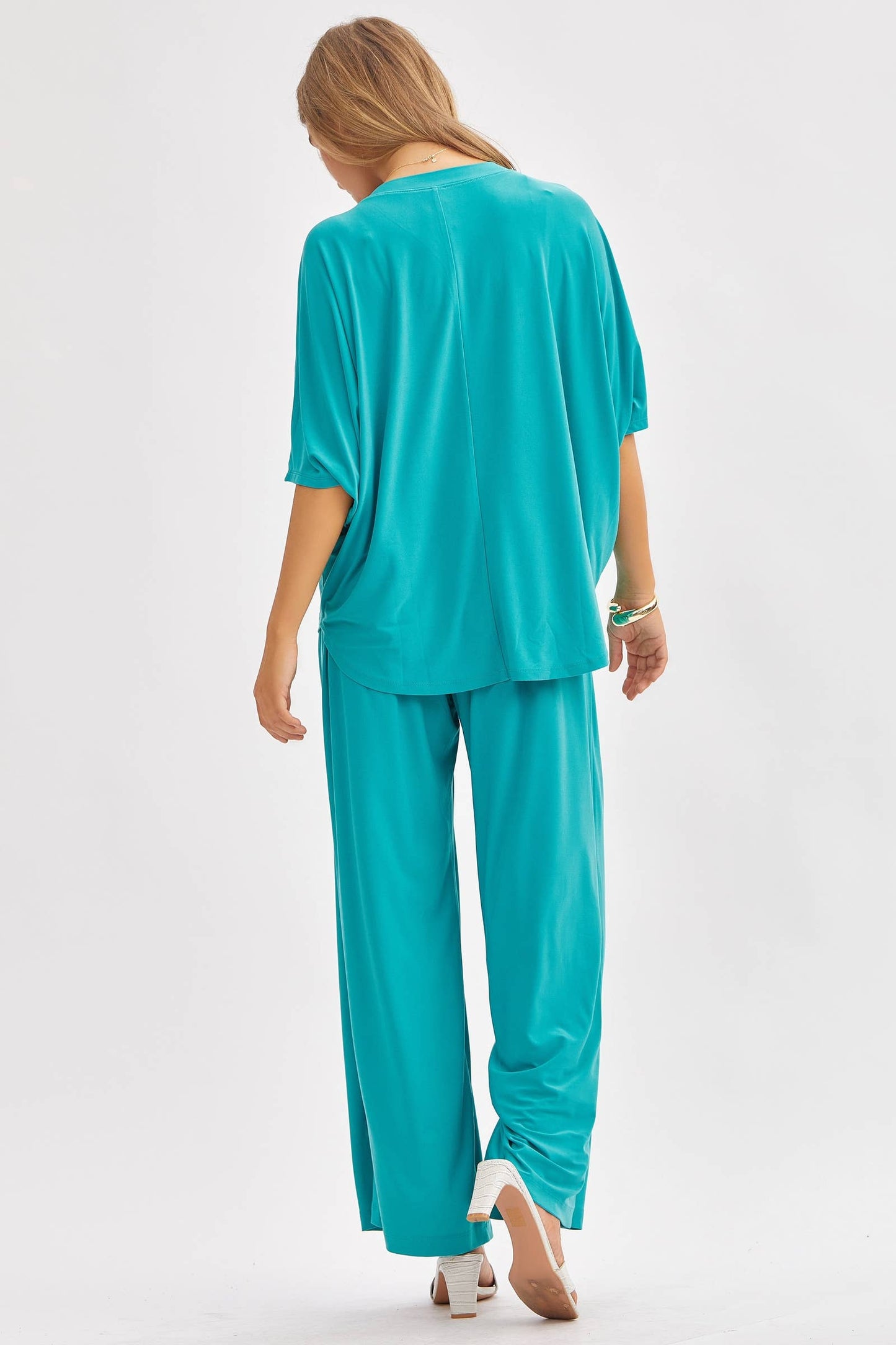 Flowy Top + Wide Leg Set TRVSET-COASTAL: Black / S
