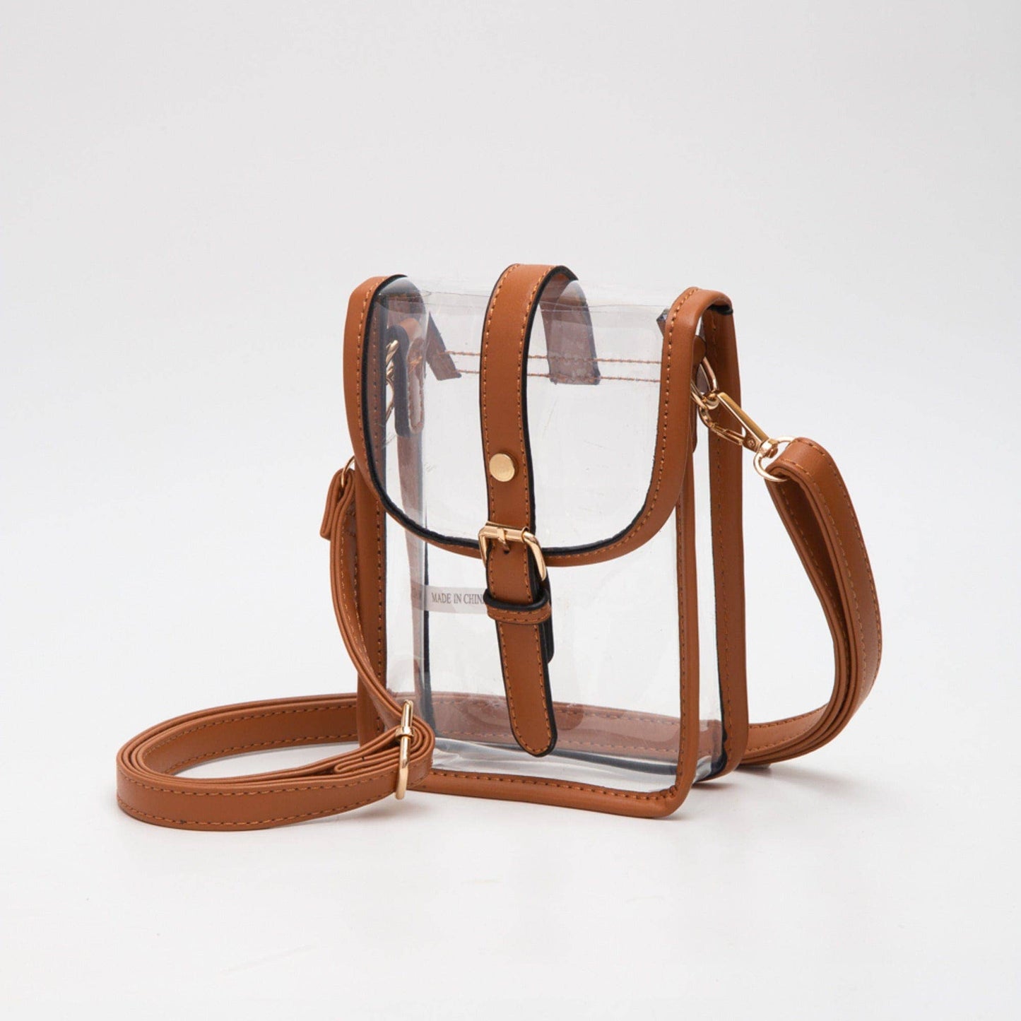 TG10608 Game Day Clear Buckle Strap Mini Crossbody Bag: White
