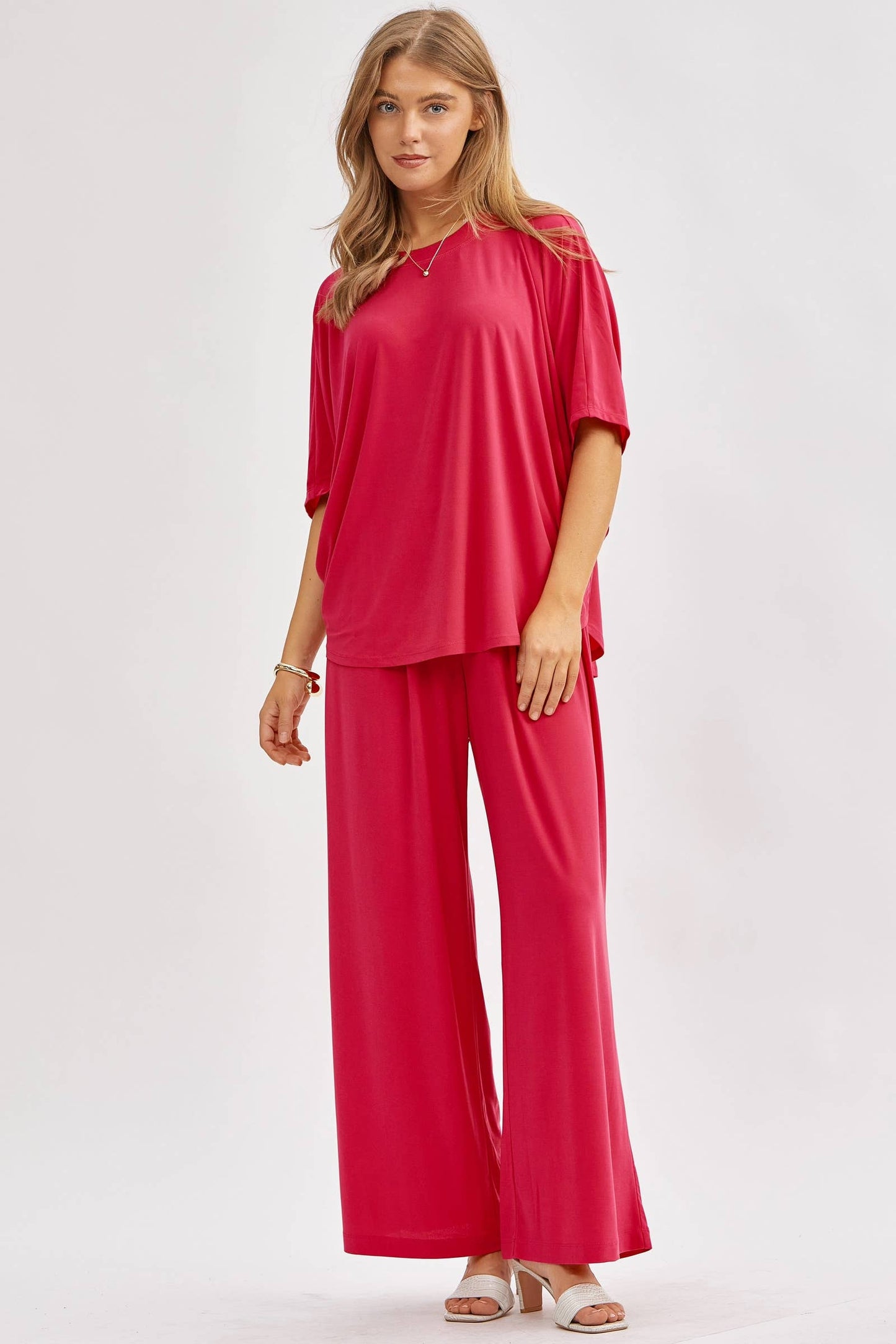 Flowy Top + Wide Leg Set TRVSET-COASTAL: Black / S