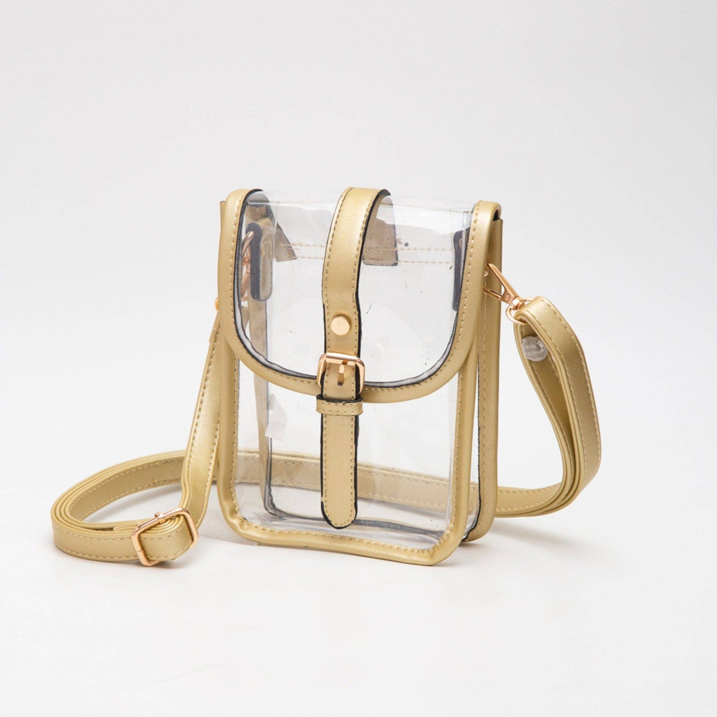 TG10608 Game Day Clear Buckle Strap Mini Crossbody Bag: White