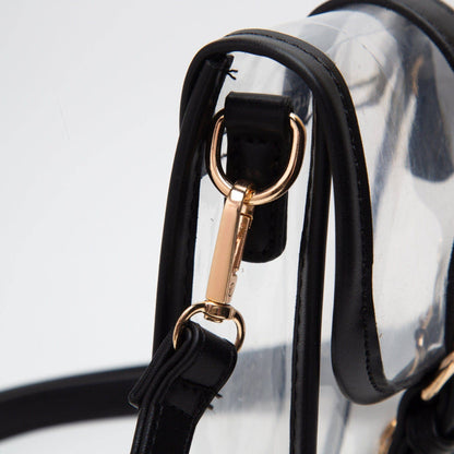 TG10608 Game Day Clear Buckle Strap Mini Crossbody Bag: White