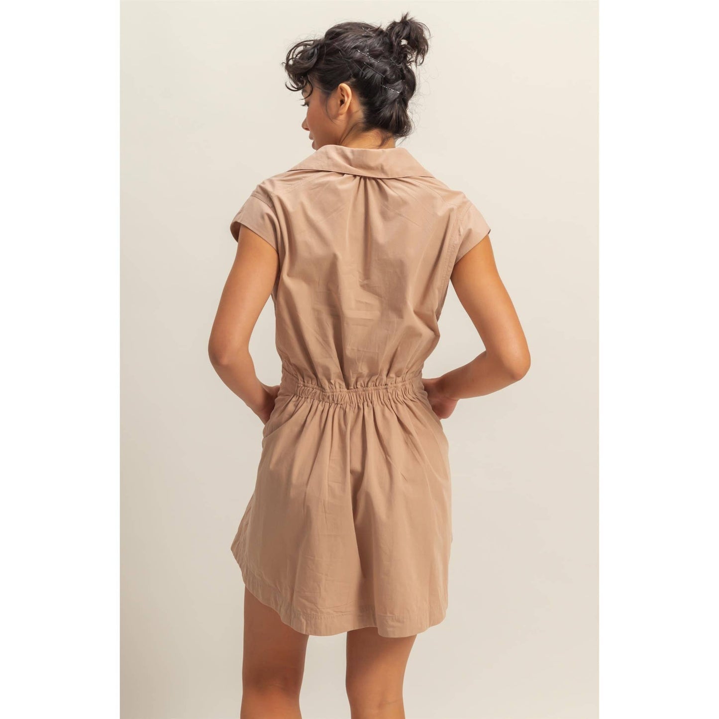 DZ25C151-Flirty Collared Mini Dress: TOMATO / S-M-L(2-2-2)