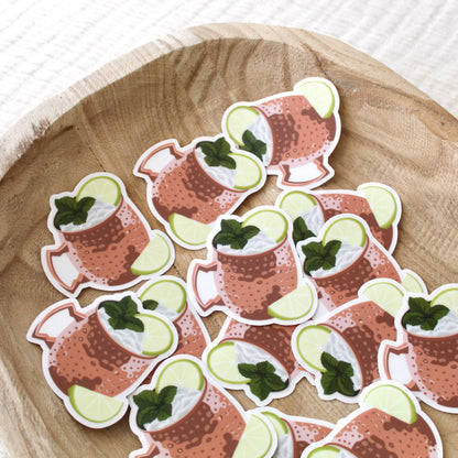 Moscow Mule Cocktail Sticker, 3x2.75in
