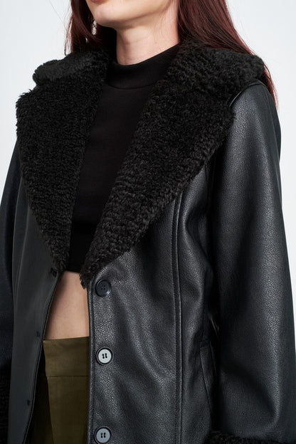 BELTED TRIMMED JACKET