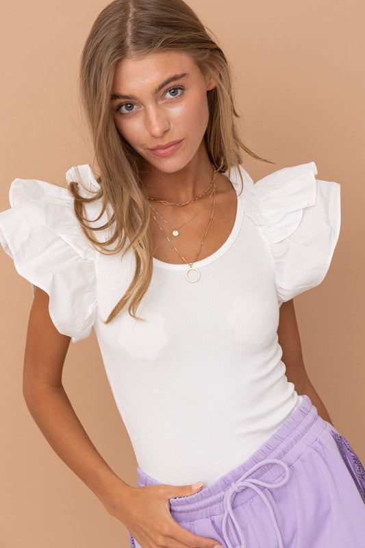Shoulder Puff body suit