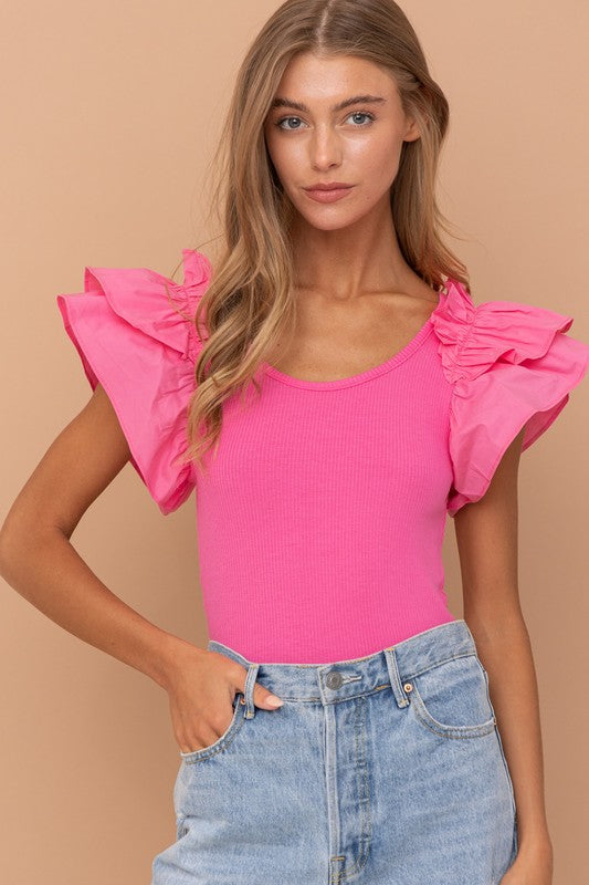 Shoulder Puff body suit