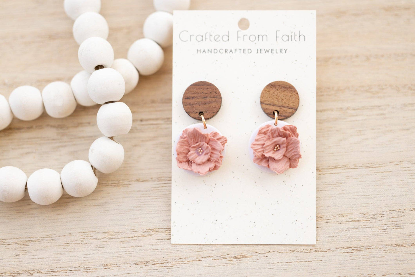 Carnation Dangles: Warm Ivory