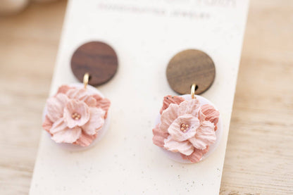 Carnation Dangles: Warm Ivory