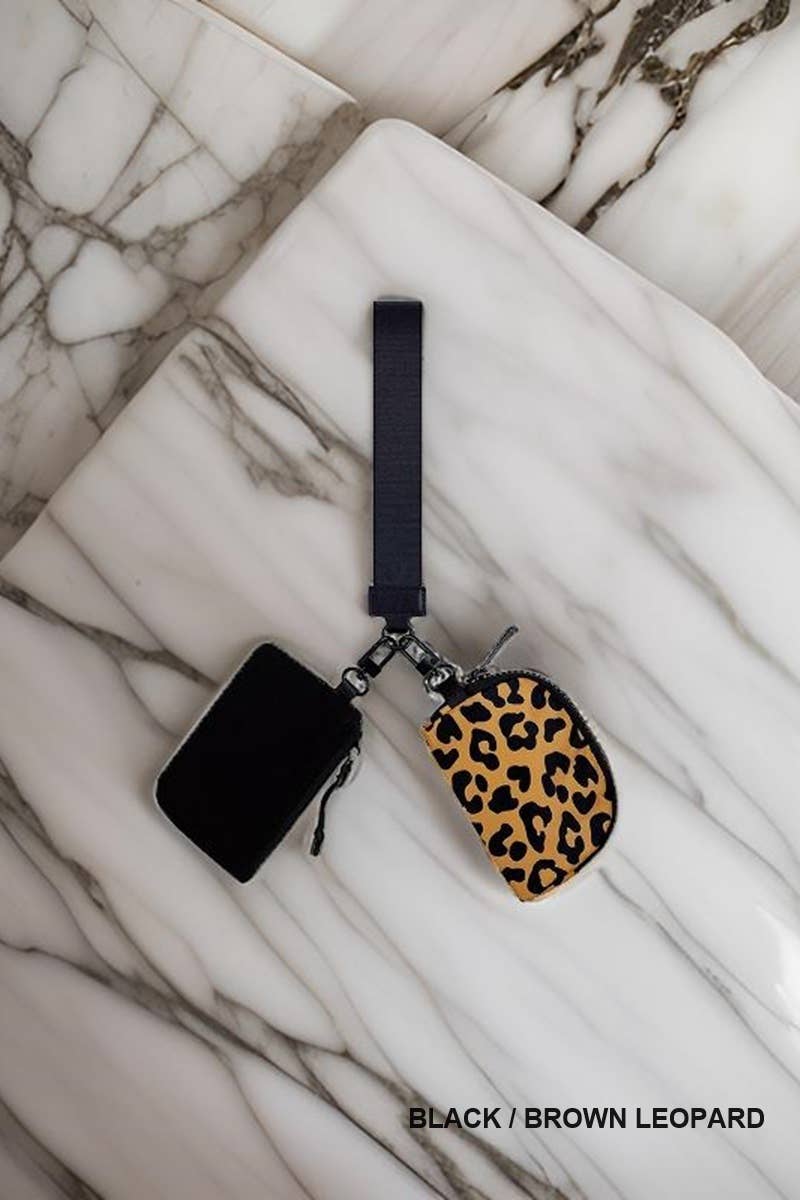 ,.._ SI-26443 Dual Pouch Wristlet Keychain Wallet: WHITE/MINT-169228 / OS