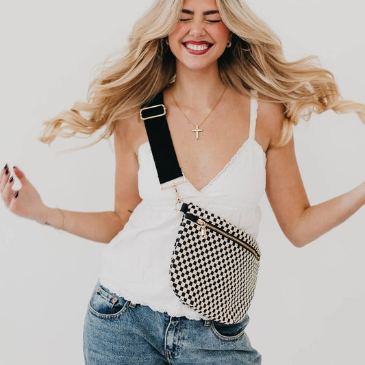 Westlyn Woven Bum Bag *NEW COLORS ADDED*: Checkered Black
