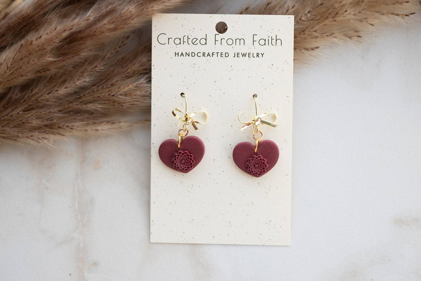 Minimalist Bow Heart Dangles: Love Bird