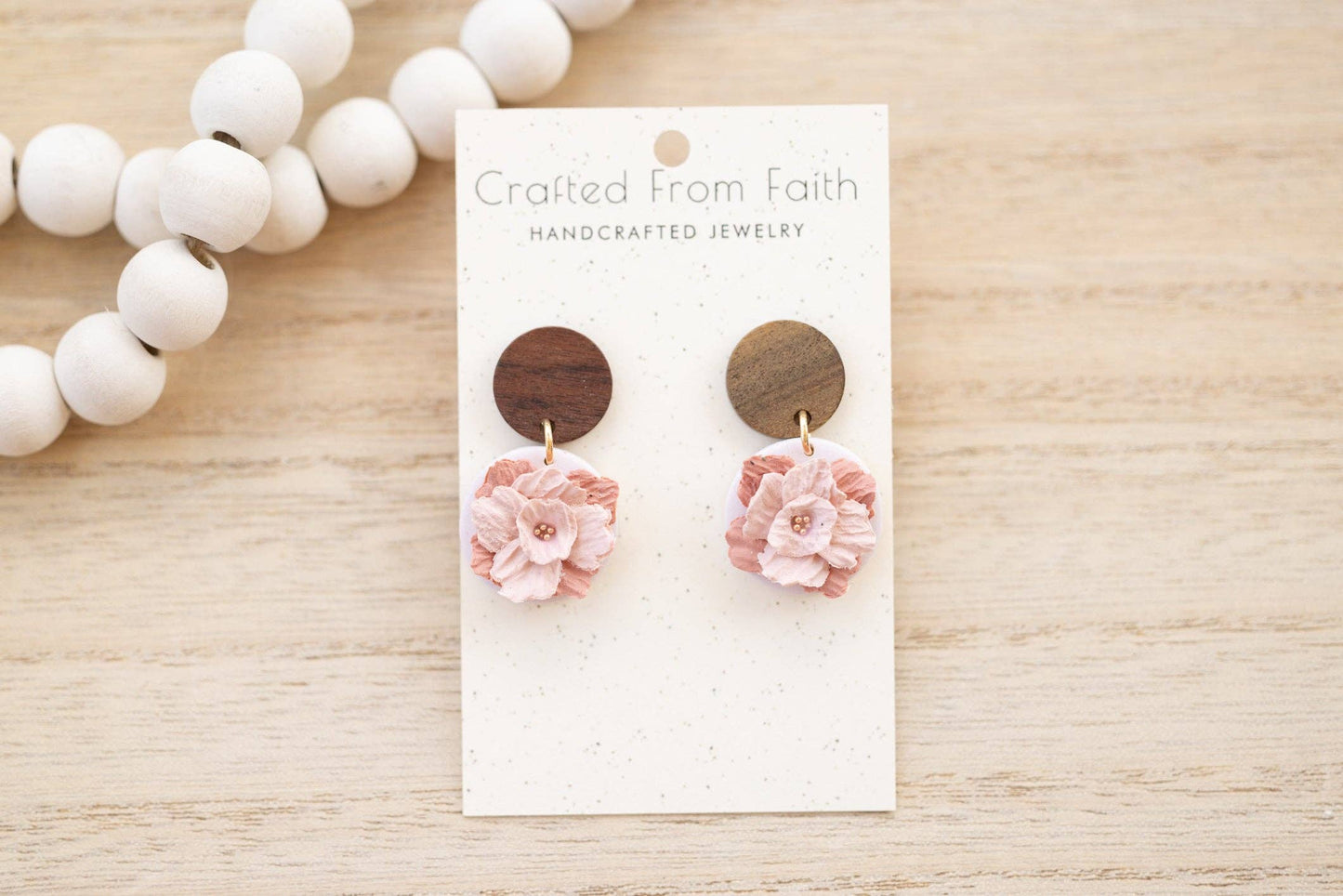Carnation Dangles: Warm Ivory