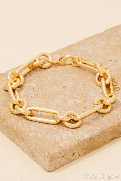 Gold Dipped Chain Link Bracelet: GOLD