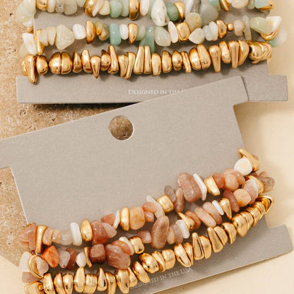 Assorted Semi Precious Stone Bead Bracelet Set: GPK