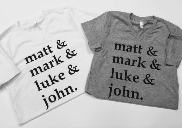 Matt, Mark, Luke & John V Neck Tee