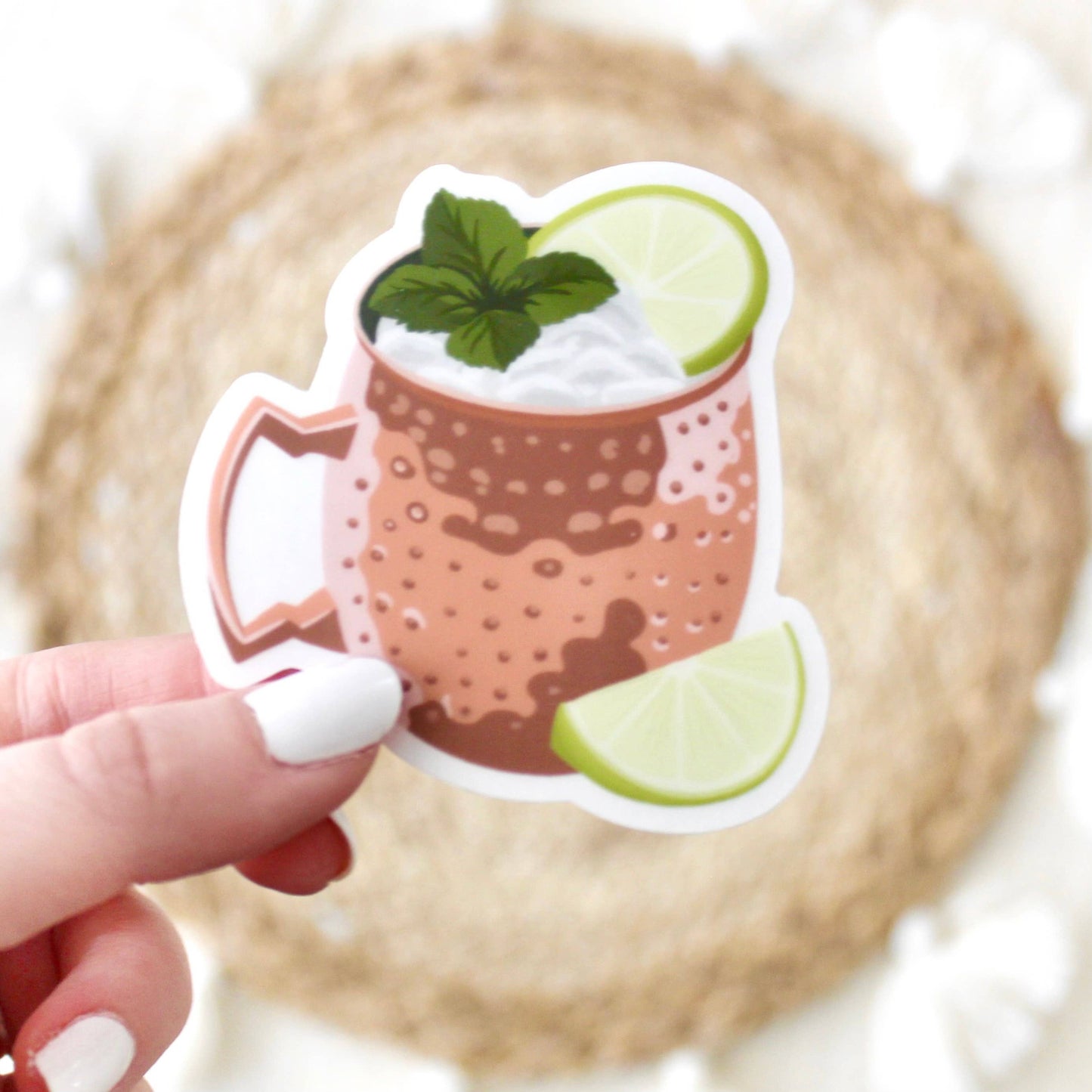 Moscow Mule Cocktail Sticker, 3x2.75in