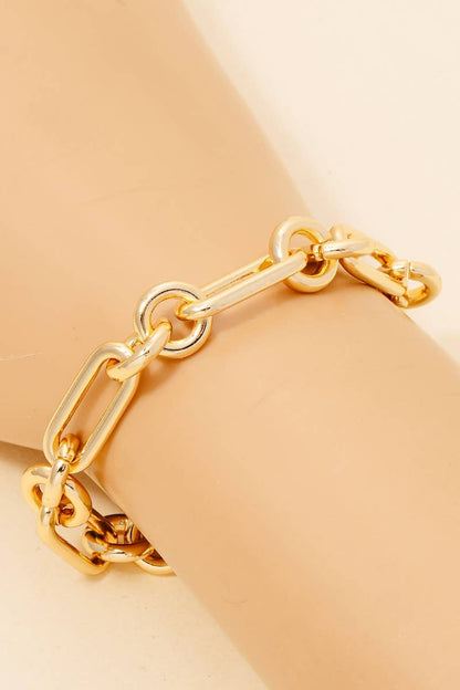 Gold Dipped Chain Link Bracelet: GOLD