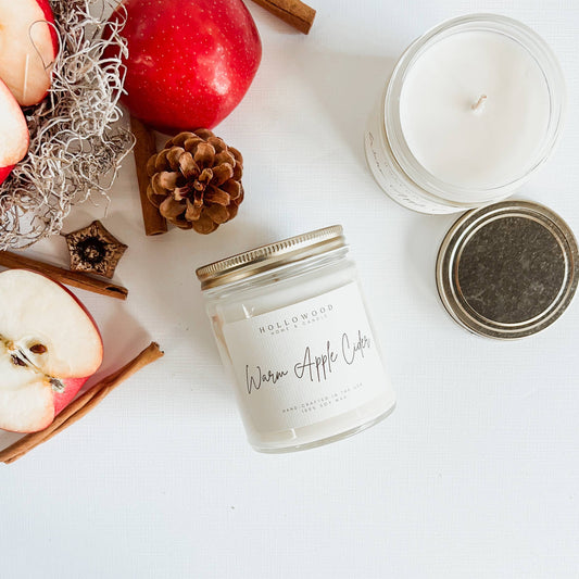 WARM APPLE CIDER | FALL CANDLE | 100% SOY WAX | 8 OZ