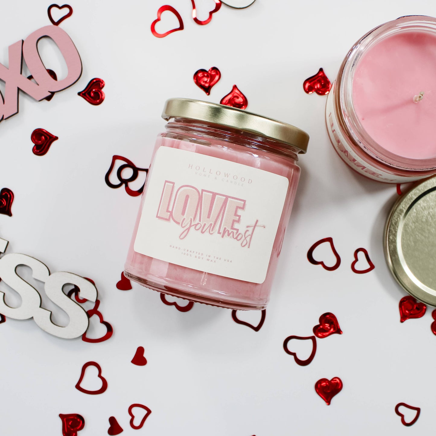 Love you most | Valentine | 8-ounce Candle: 8 OZ